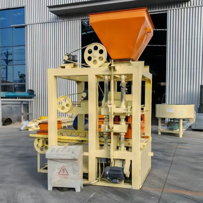 SHIYUE QTJ4-24 Semi Automatic PLC Controlled Engine Gear High Efficiency Easy Operation Cement Hollow Block Brick Molding