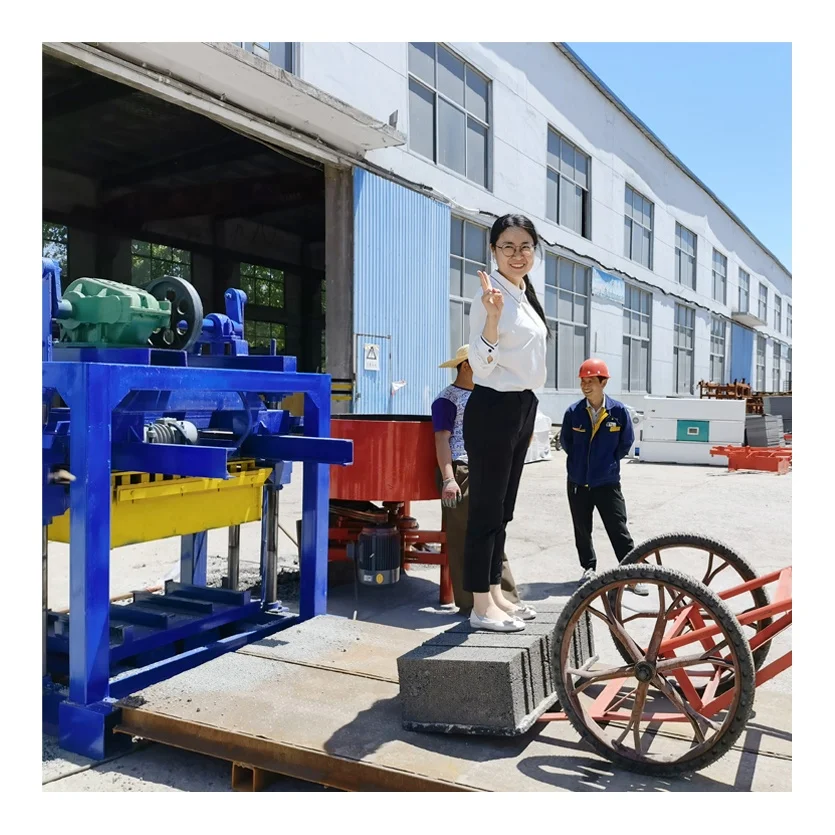 YOUJU Small Scale Block Making Machine Production Line QTJ4-40 Concrete Hollow Paver Block Machine Plant Briquette Machine Kenya