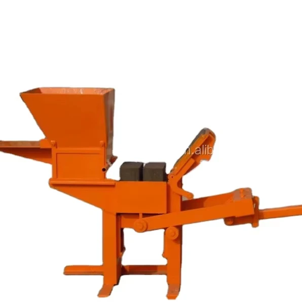 Interlocking Bricks 2-25 Compressed Earth Manual Red Clay Brick Machine with Gear & Bearing High Efficiency LY2-40
