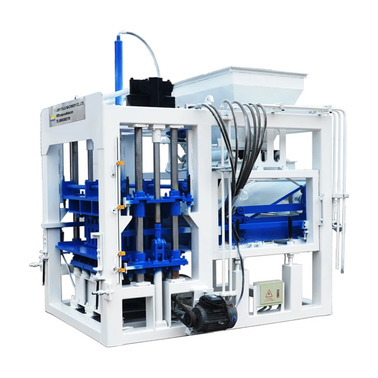 Automatic PLC Engine Building Material Concrete Interlock Cement Hollow Brick Blocks Making Machine QT5-15 Multiple Mold Motor