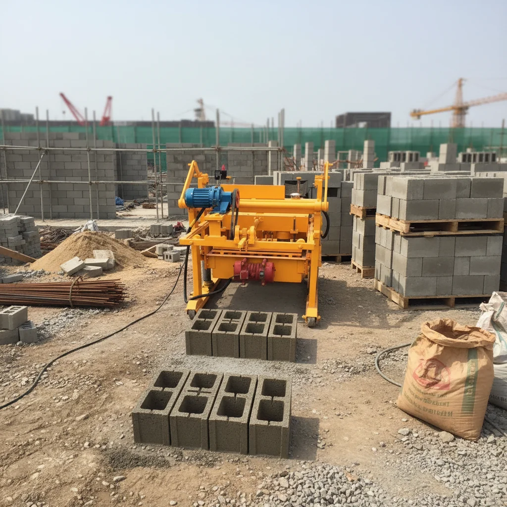 QMY4-30 Manual Mobile Brick Machine Concrete Cement Block Making Machines Curb Stone Solid Hollow Brick Paveing Making Machine