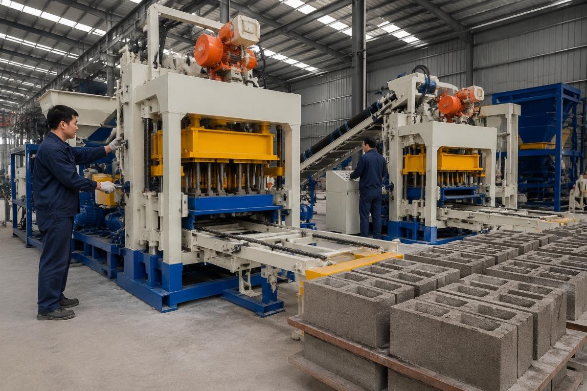 Vibration motor comparison for block making machines