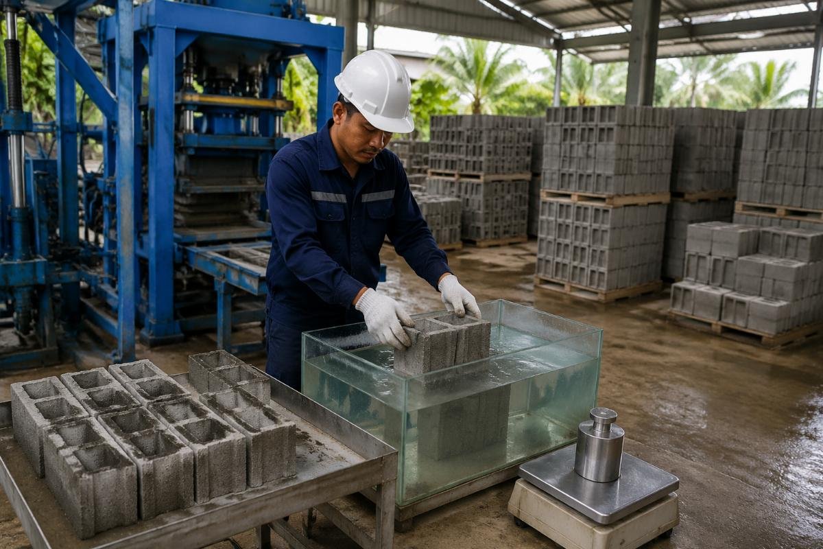Brick density testing under tropical humidity conditions