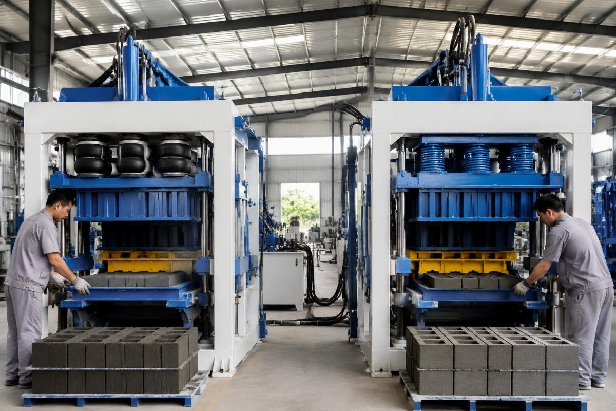 airbag vibration system versus spring system block machine comparison Comparison of airbag vibration system versus traditional spring vibration system in block machines