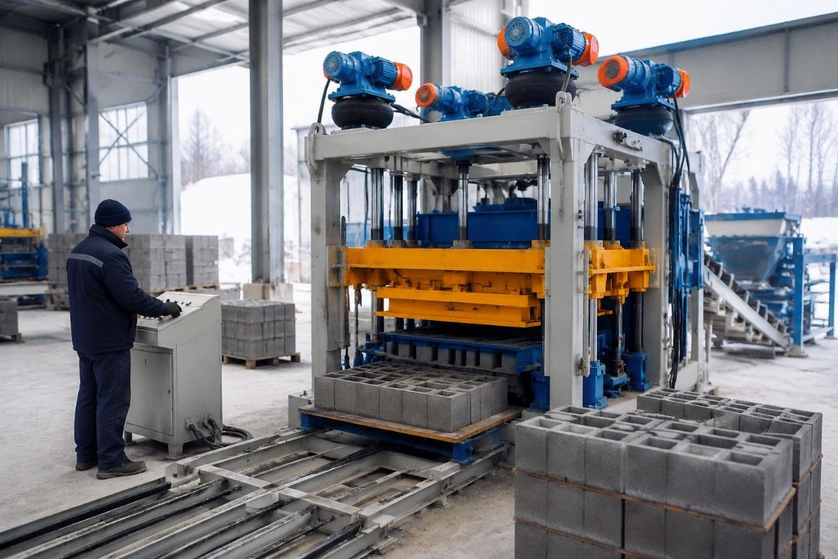 Four vibration motor system with airbag suspension designed for cold climate operation