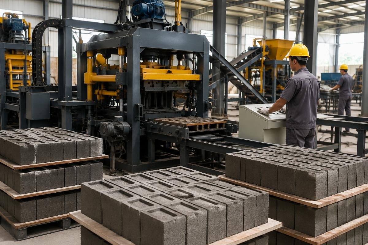 concrete block machine workplace safety ROI measurement through defect rate and downtime tracking Chart showing defect rate reduction and downtime savings before and after implementing structured block machine safety training