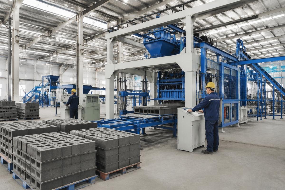 Shandong Shiyue factory with 46000 square meters and European-style automatic block machines