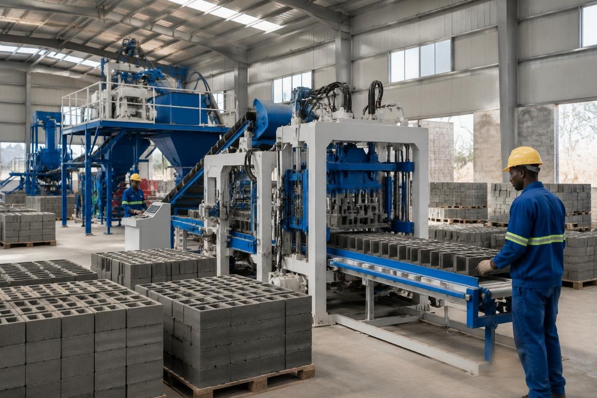 Concrete block production line delivering turnkey solution for government housing project