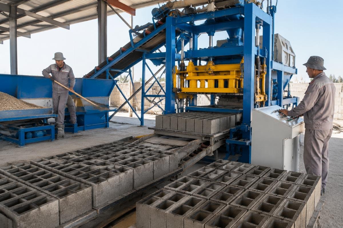 concrete mix design for masonry units local materials Central Asia block production with local materials