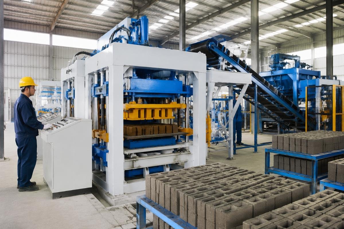 QT10-15 automatic block machine vibration system design QT10-15 fully automatic block machine with European-style airbag and 4-motor vibration system