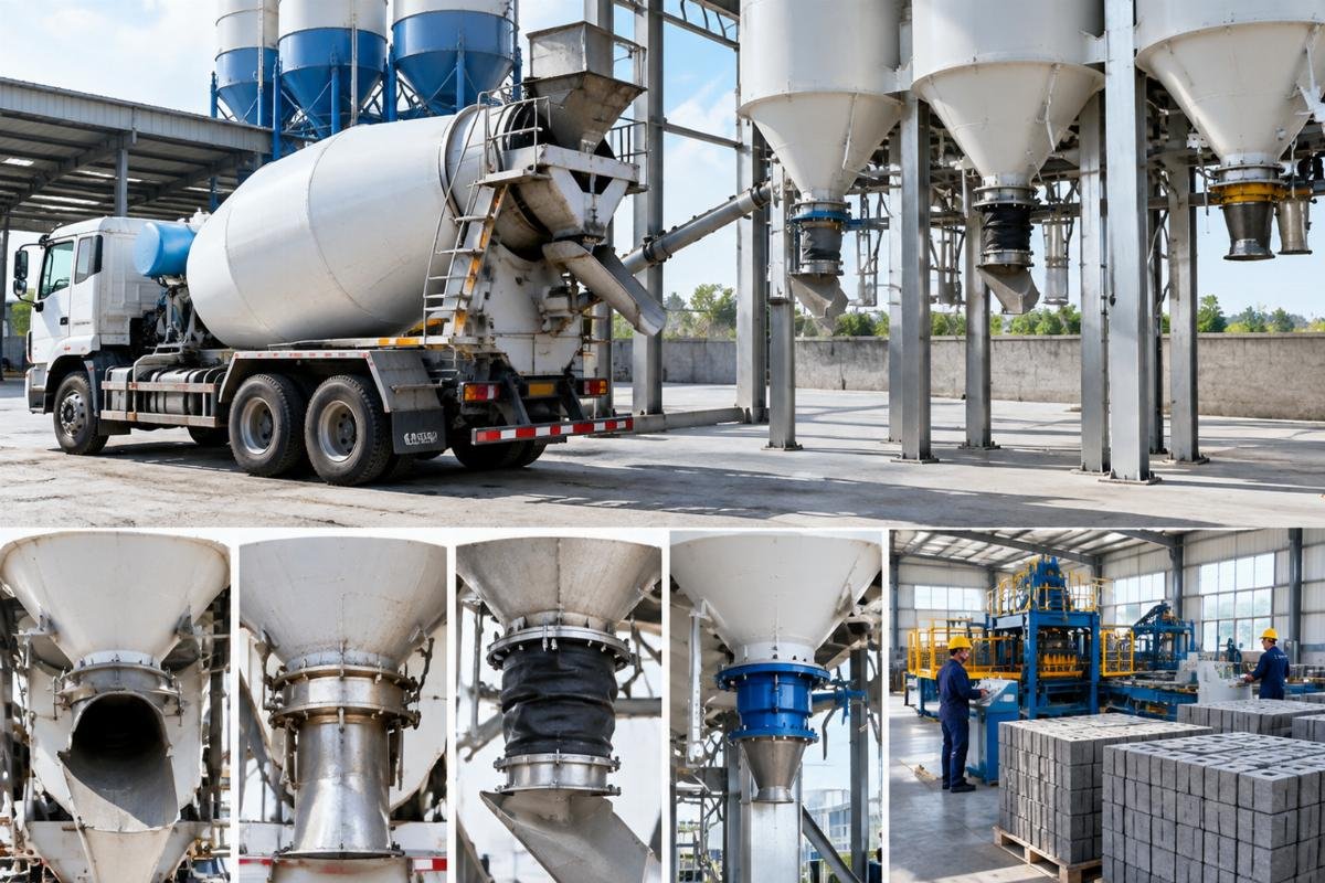 Comparison of different regional cement truck discharge flange types and silo connection interfaces