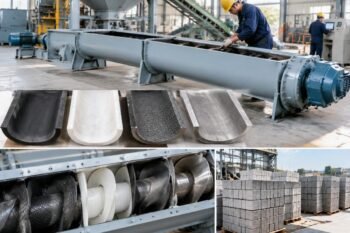 Comparison of different wear-resistant liner materials for cement screw conveyors