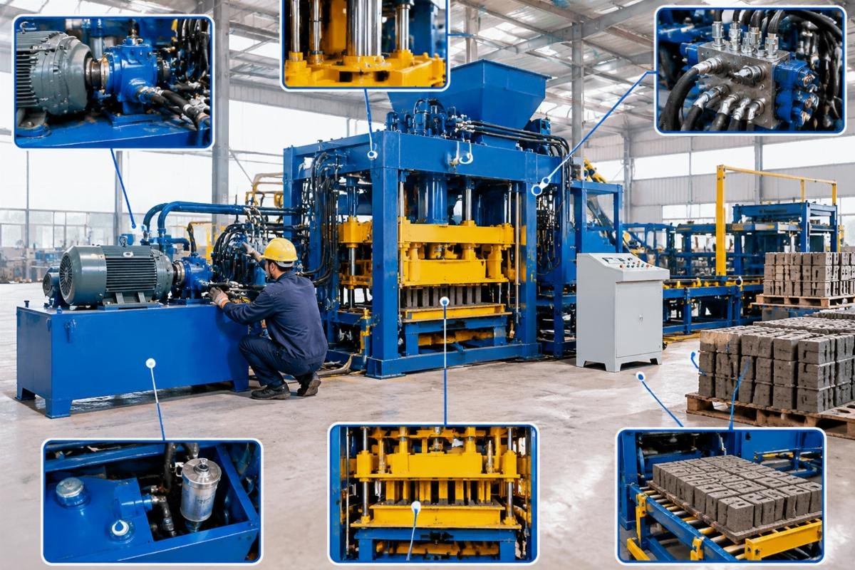 Diagram showing modular components of the QMY6-25 hydraulic system for easy maintenance