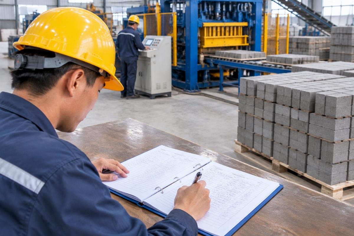 Example of filled-out multi-language maintenance logbook with operator signatures