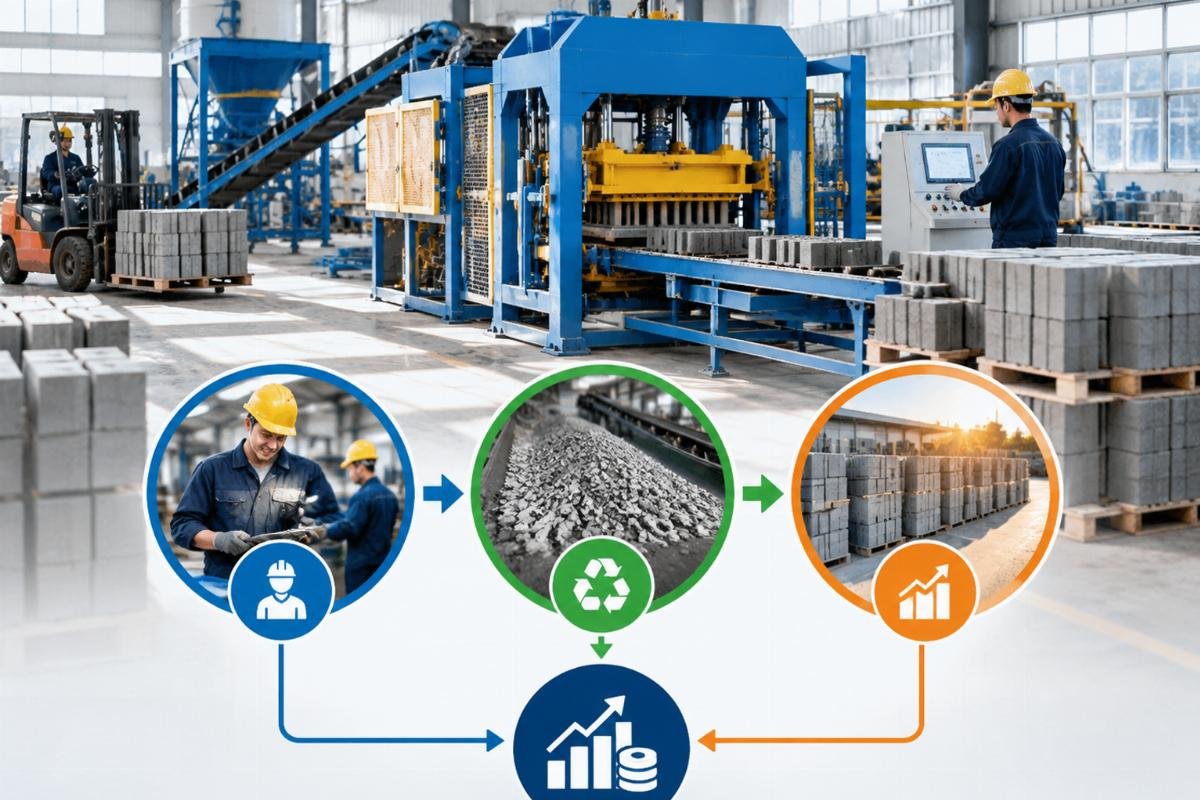 Flowchart showing the components of ROI calculation including labor savings waste reduction and increased revenue