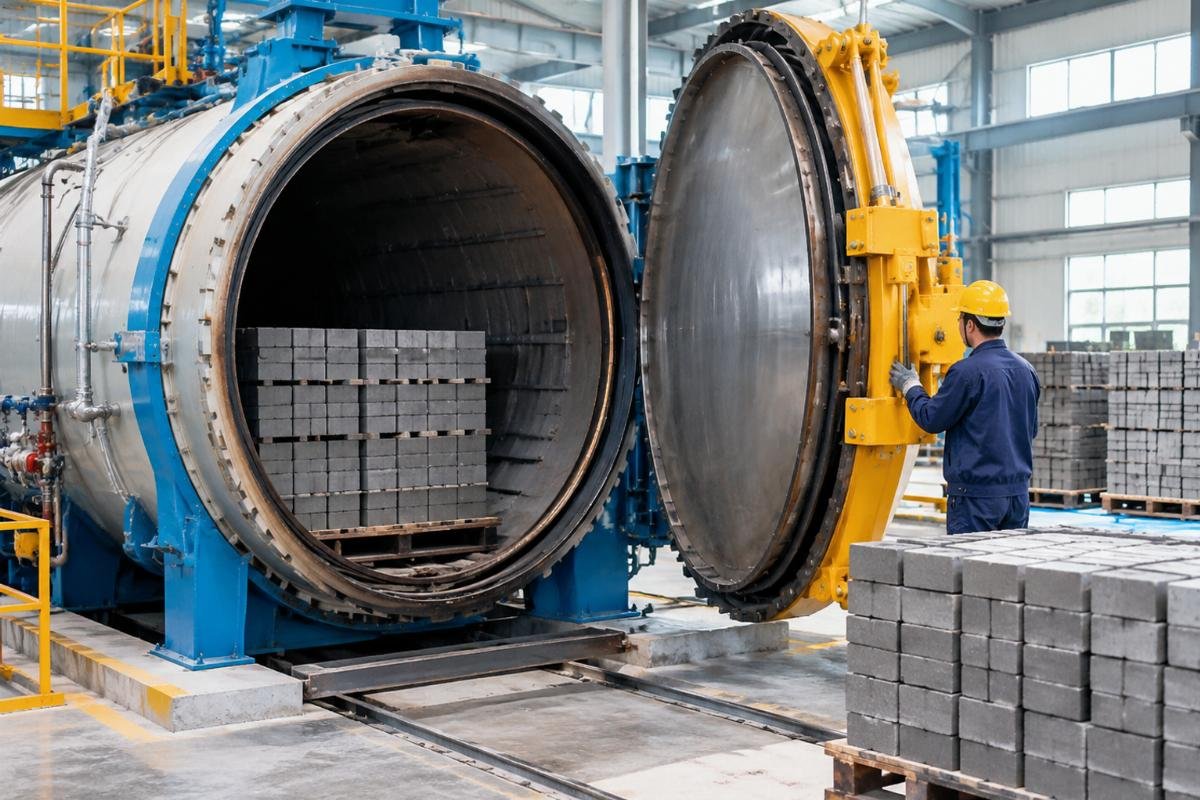 Industrial autoclave door with heavy-duty sealing mechanism