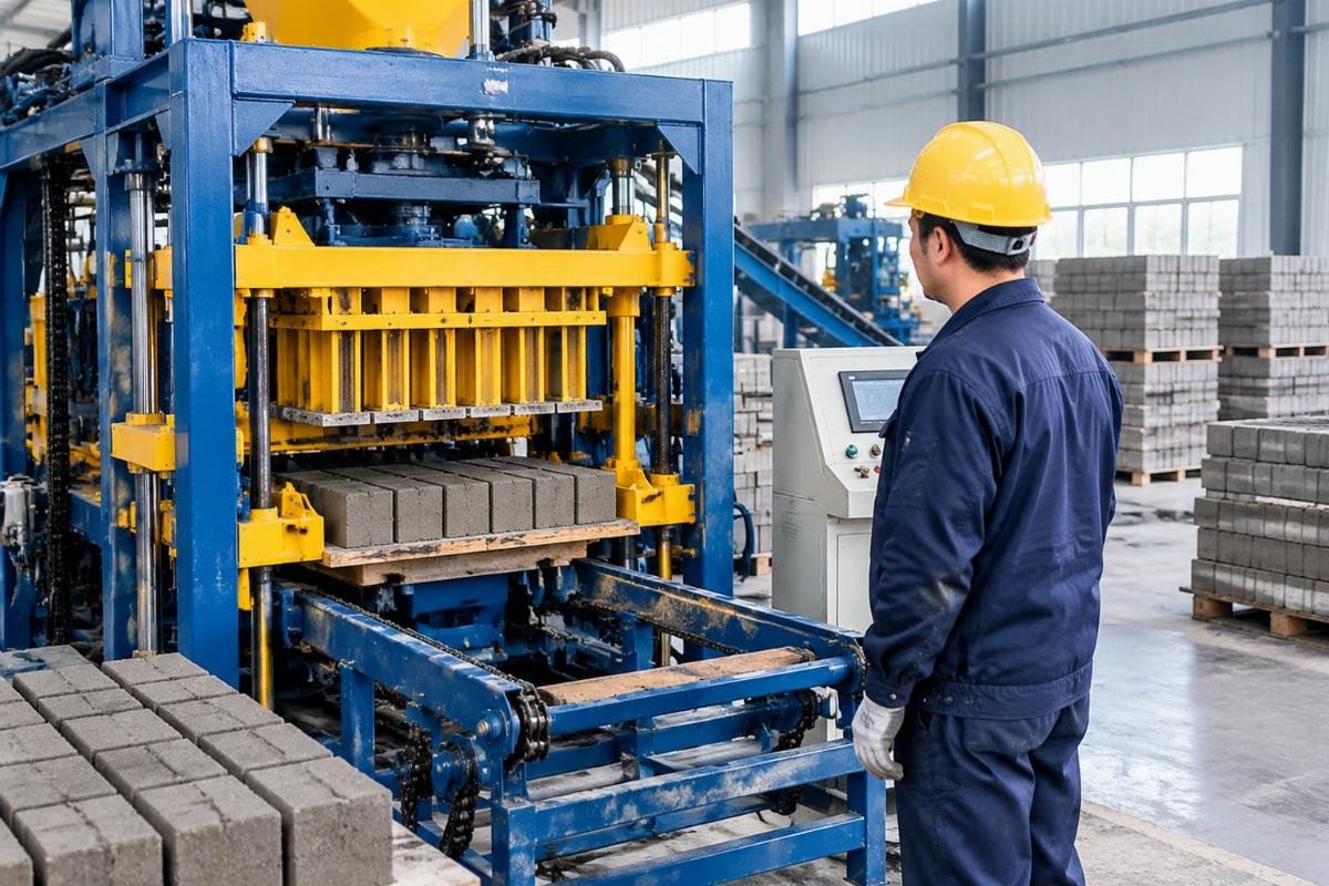 Operator conducting dry cycle test run with visual inspection of mold movement
