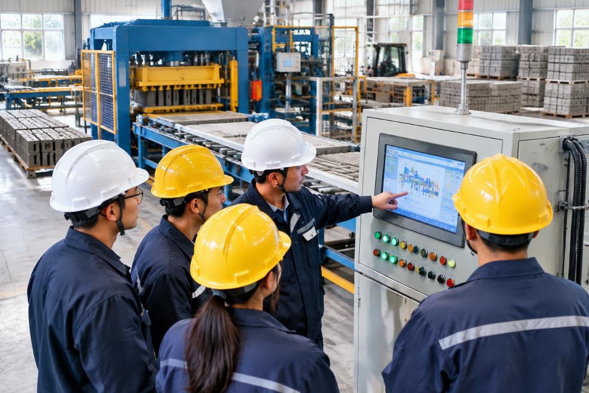 Training session where operators learn to adjust AAC line parameters based on real-time feedback