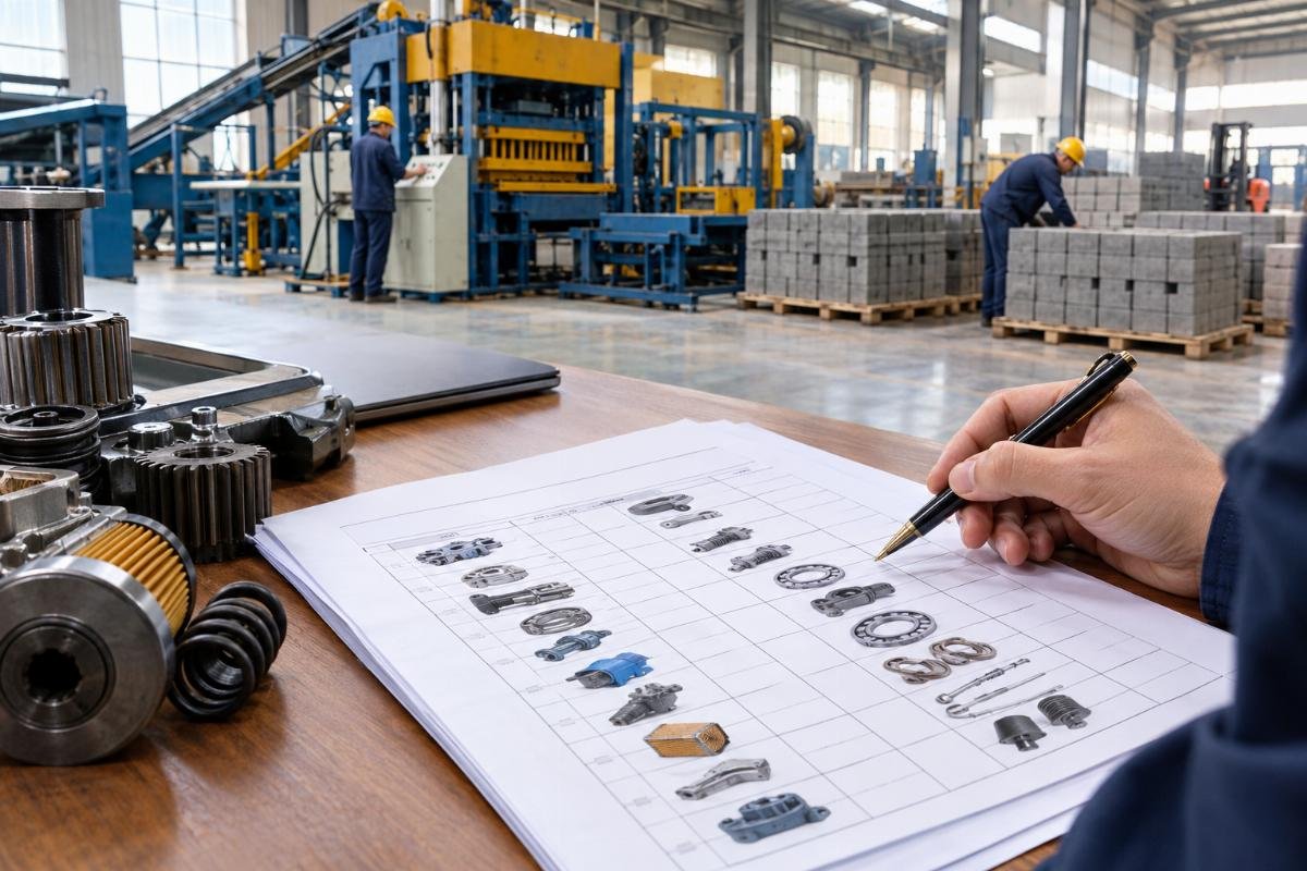 Close-up of a contract annex highlighting itemized spare parts and accessories